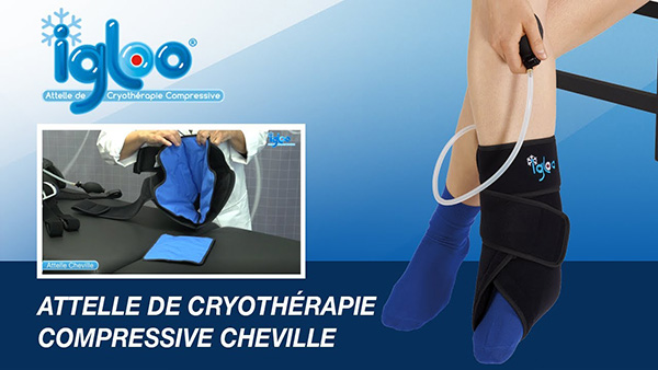 attelle cheville igloo pour cryotherapie compressive